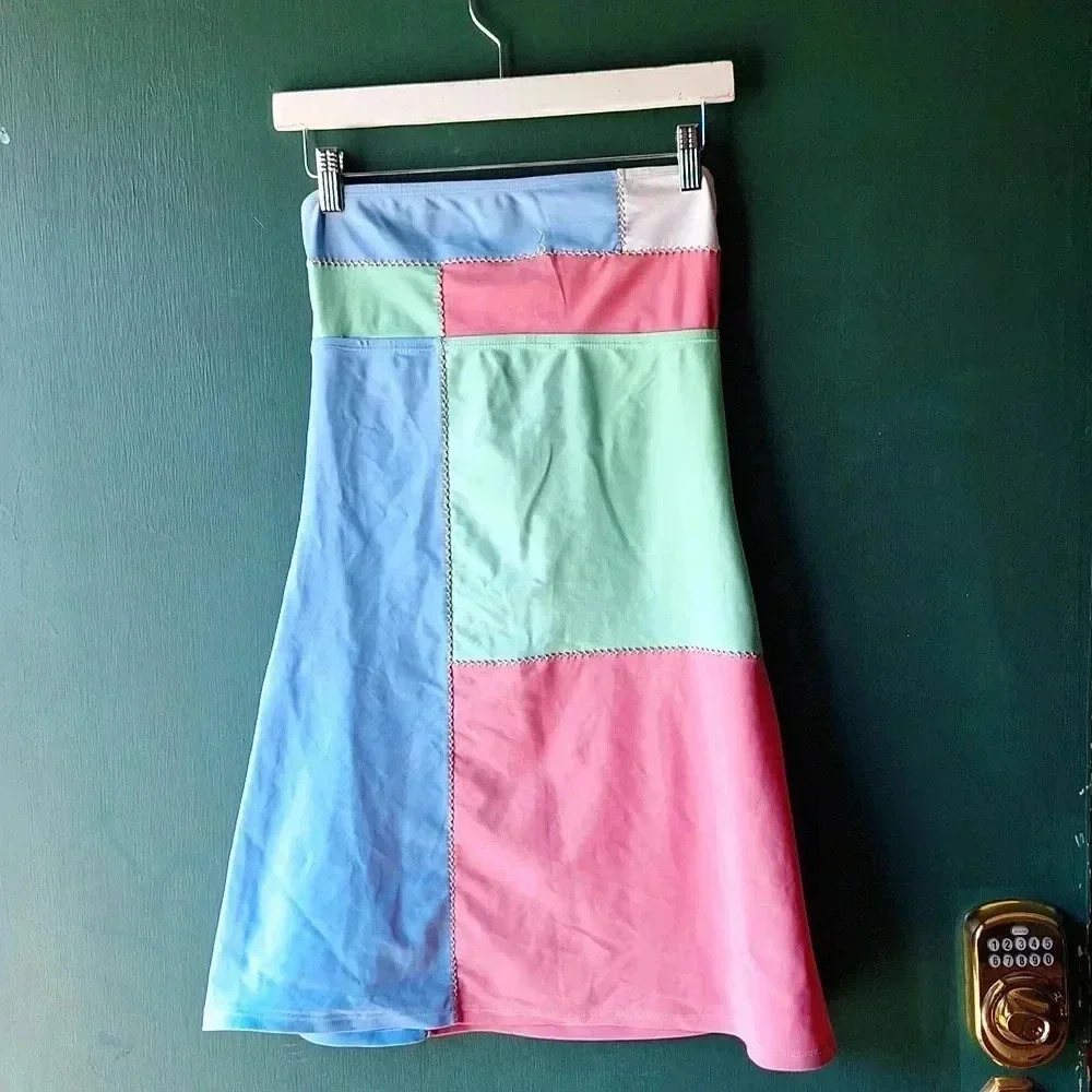 Sofia strapless colorblock Dress